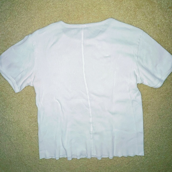 Re/Done Ribbed Cap Sleeve White tee L - Picture 2 of 6
